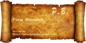 Peng Benedek névjegykártya
